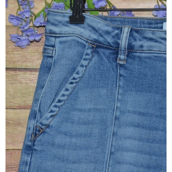 Mica Ladies Light Wash Wide Leg Jeans Size 29 High Rise Stretch Casual Pockets - Picture 3 of 11